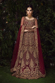 Embellished Pakistani Red Lehenga Bridal Attire 2022