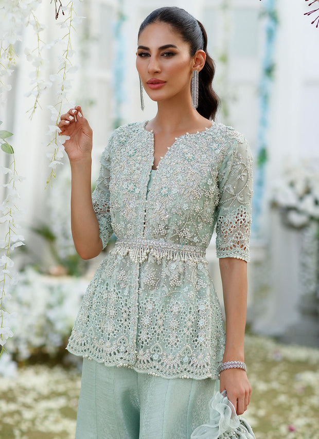 Embellished Pakistani Wedding Dress Designer Peplum Suit 2022