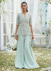 Embellished Pakistani Wedding Dress Designer Peplum Suit
