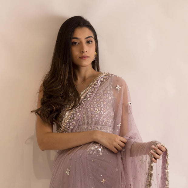 Embellished Pakistani Wedding Saree with Blouse Dress Online
