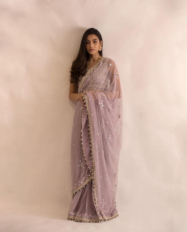 Embellished Pakistani Wedding Saree with Blouse Dress