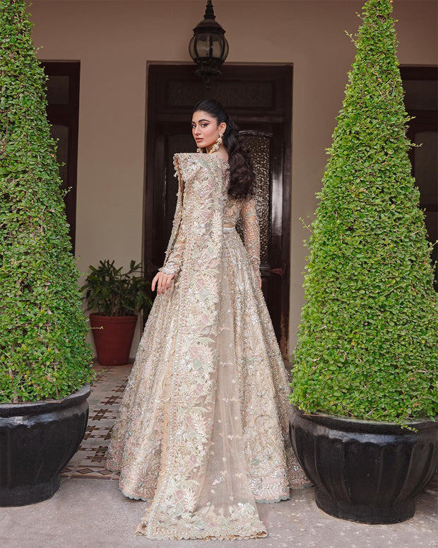 Embellished Peach and Gold Lehenga for Bride 2022
