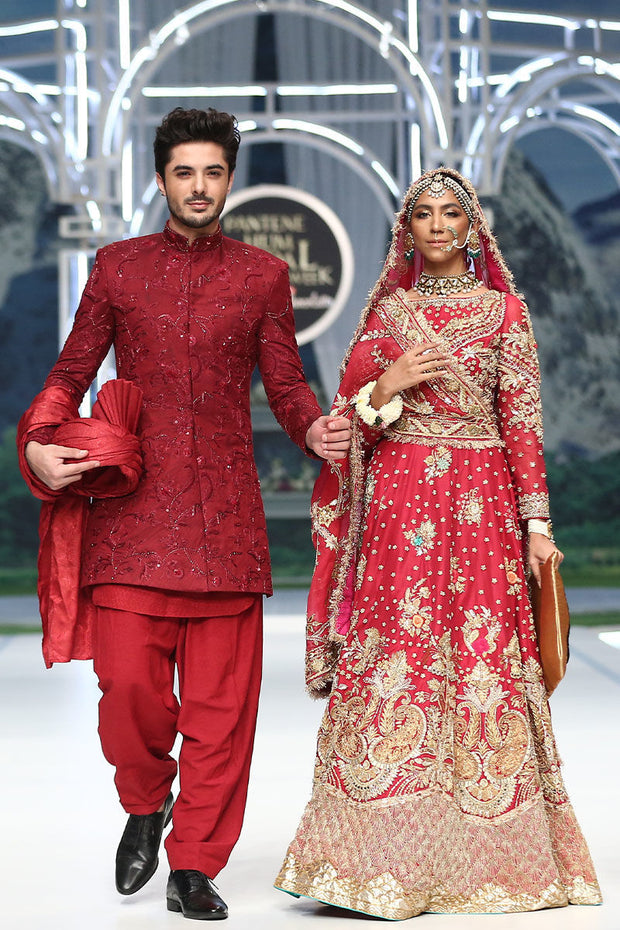 Embellished Pink Lehenga for Pakistani Bridal Dress