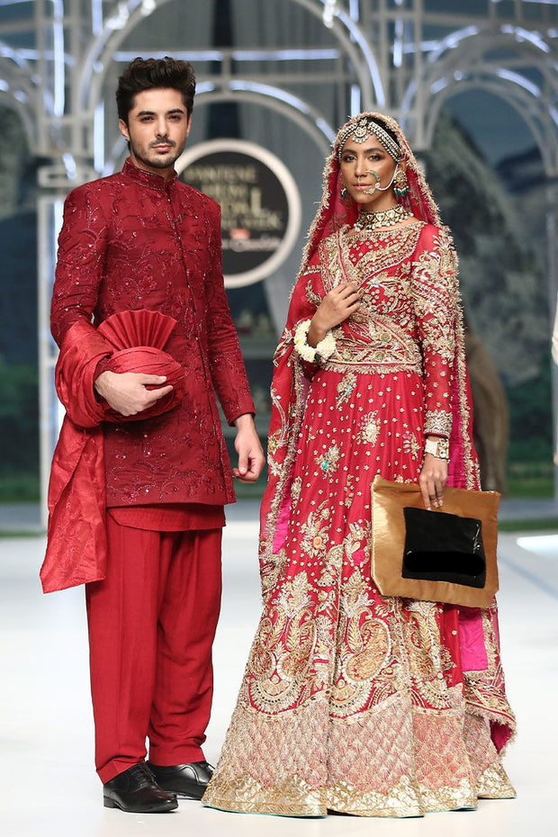 Embellished Pink Lehenga for Pakistani Bridal Dresses