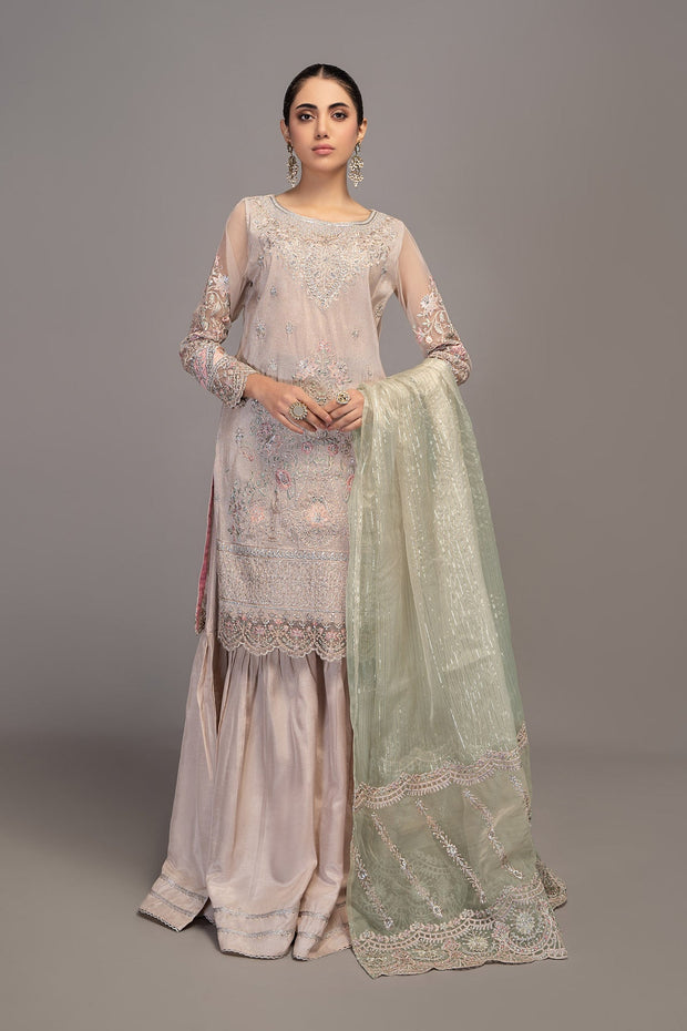 Embellished Pink Sharara Kameez Pakistani Party Dresses