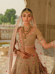 Embellished Raw Silk Bridal Lehenga Choli Dupatta Dress Online