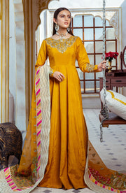 Embellished Raw Silk Frock Design Pakistani Party Dress