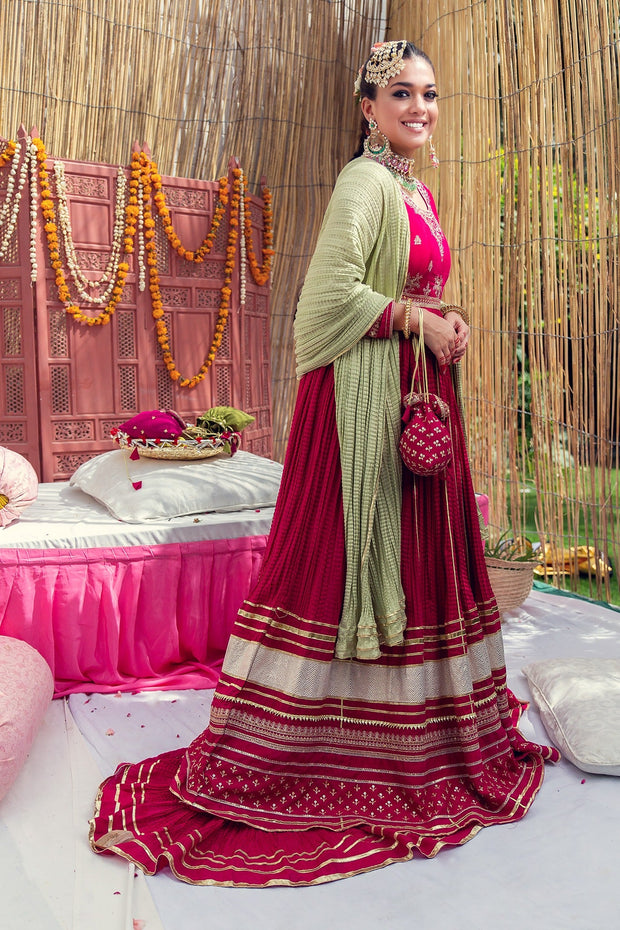 Embellished Raw Silk Pink Frock Pakistani Party Dresses