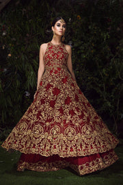 Embellished Red Bridal Lehenga Pakistani Attire 2022
