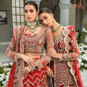 Embellished Red Choli Lehenga for Pakistani Bridal Dress 2023