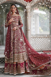 Embellished Red Frock Lehenga for Indian Bridal Wear