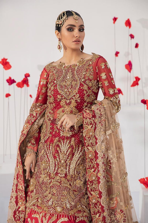 Embellished Red Golden Lehenga Bridal 2022