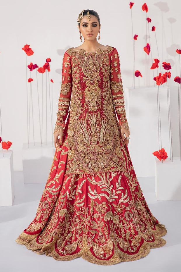 Embellished Red Golden Lehenga Bridal Dresses