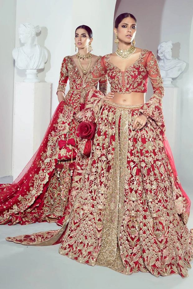 Embellished Red Indian Bridal Lehenga Dress 2022