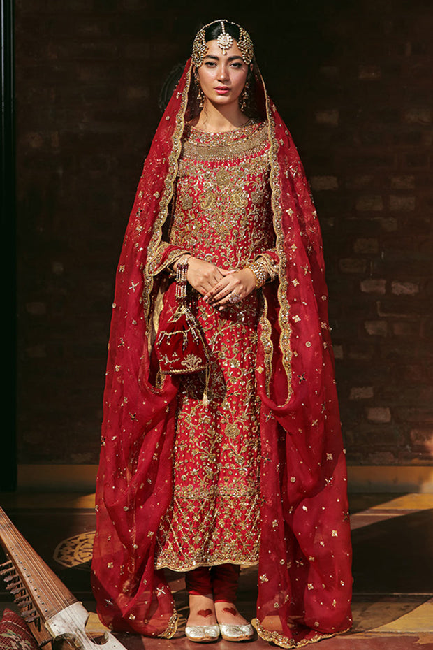 Embellished Red Kameez Churidar Pakistani Wedding Dresses