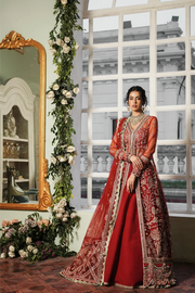 Embellished Red Pakistani Bridal Dress in Gown Style Online