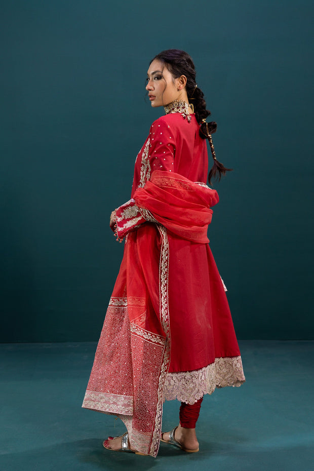 Embellished Red Salwar Kameez Pakistani Eid Dresses 2022