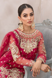 Embellished Rose Red Salwar Kameez Pakistani Eid Dress Online