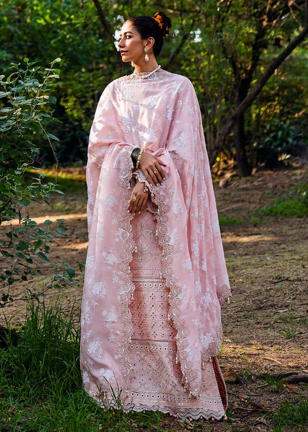 Heavily Embellished Sana Safinaz Pink Kameez Gharara