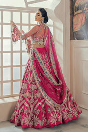 Embellished Shocking Pink Lehenga Choli for Bridal Wear 2022