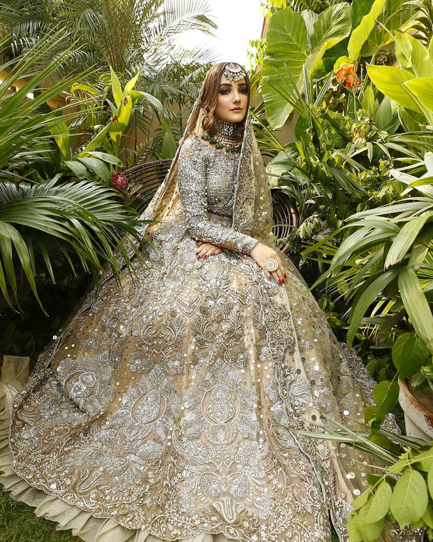 Silver indian on sale wedding dress