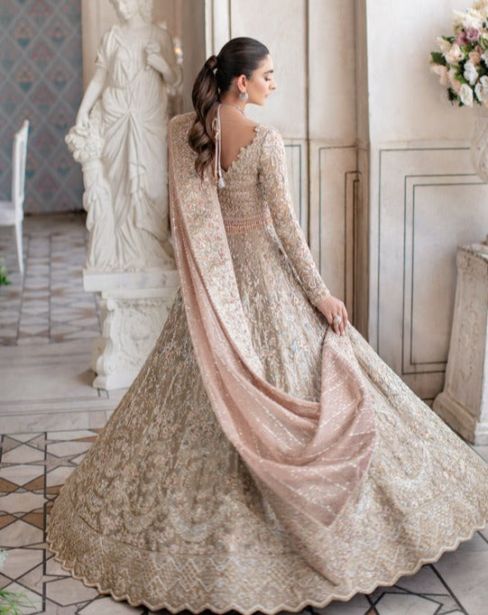 Embellished Silver Lehenga Choli Pakistani Wedding Dress