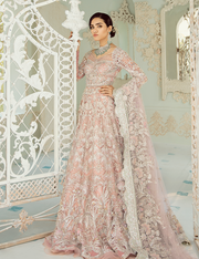 Embellished Silver Pink Bridal Lehenga for Bridal Wear