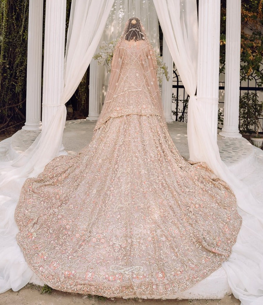 Embellished Silver and Pink Lehenga for Bridal Wear 2022