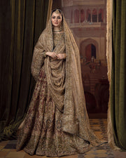 Embellished Tissue Bridal Lehenga Choli and Dupatta