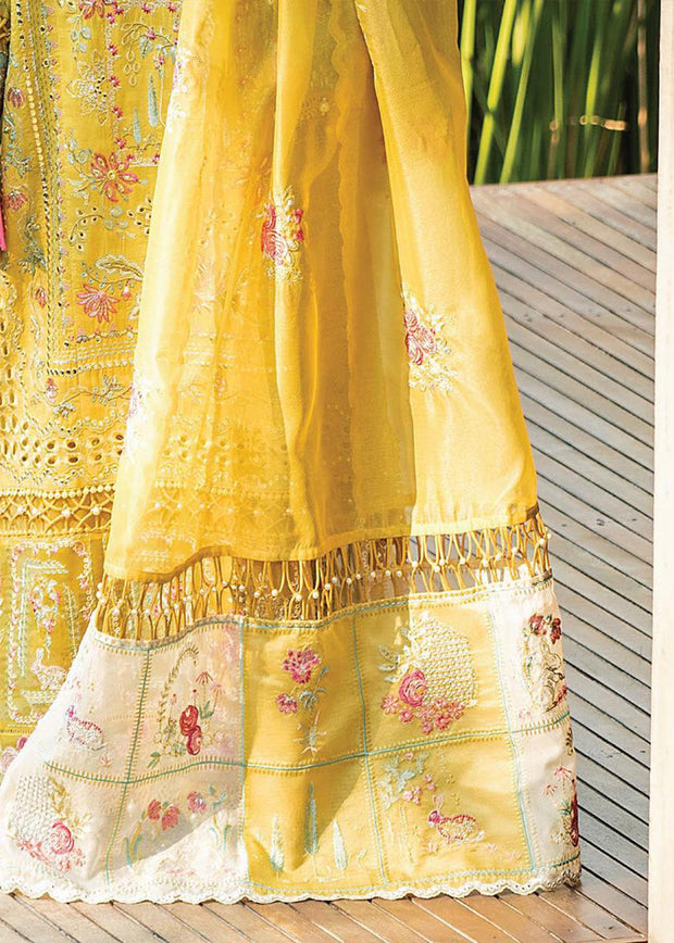 Embellished Yellow Colored Lawn Pakistani Eid Dress 2022