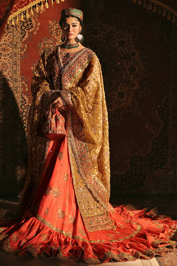 Embellished Yellow Kameez Lehenga Pakistani Mehndi Dresses