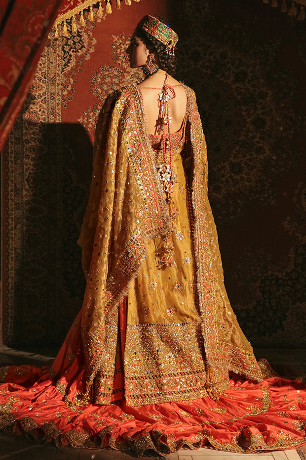 Embellished Yellow Kameez Lehenga 