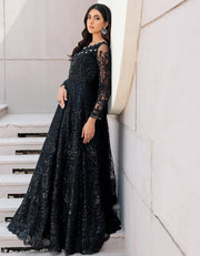 Embroidered Black Frock Suit Pakistani Party Dress