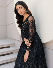 Embroidered Black Frock Suit Pakistani Party Dresses 2023