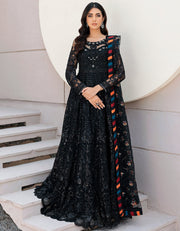 Embroidered Black Frock Suit Pakistani Party Dresses