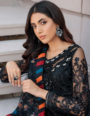 Embroidered Black Frock Suit 
