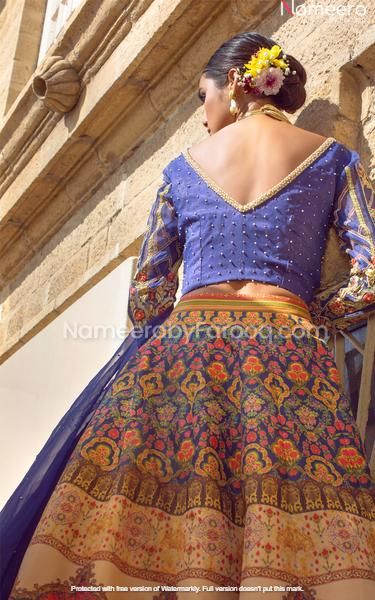 Embroidered Blue Lehenga Choli for Wedding Party