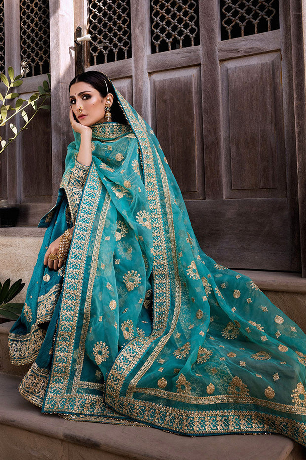 Embroidered Blue Pakistani Dress for Wedding