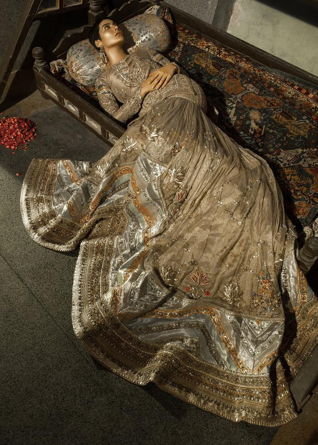 Embroidered Bridal Grey Sharara Designer Dress 2022