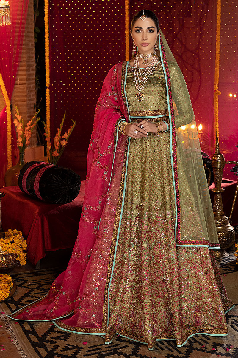 Elegant Mint Green Bridal Lehenga for Pakistani Weddings
