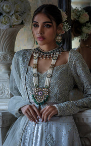 Embroidered Bridal Light Blue Lehenga