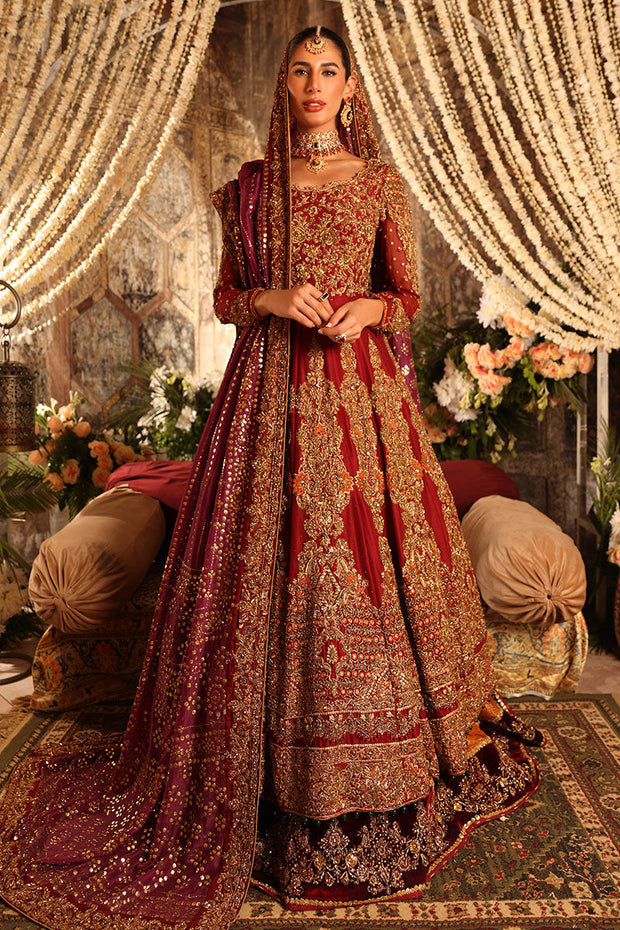 Embroidered Bridal Pishwas Lehenga Pakistani Bridal Wear