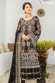 Embroidered Chiffon Dress