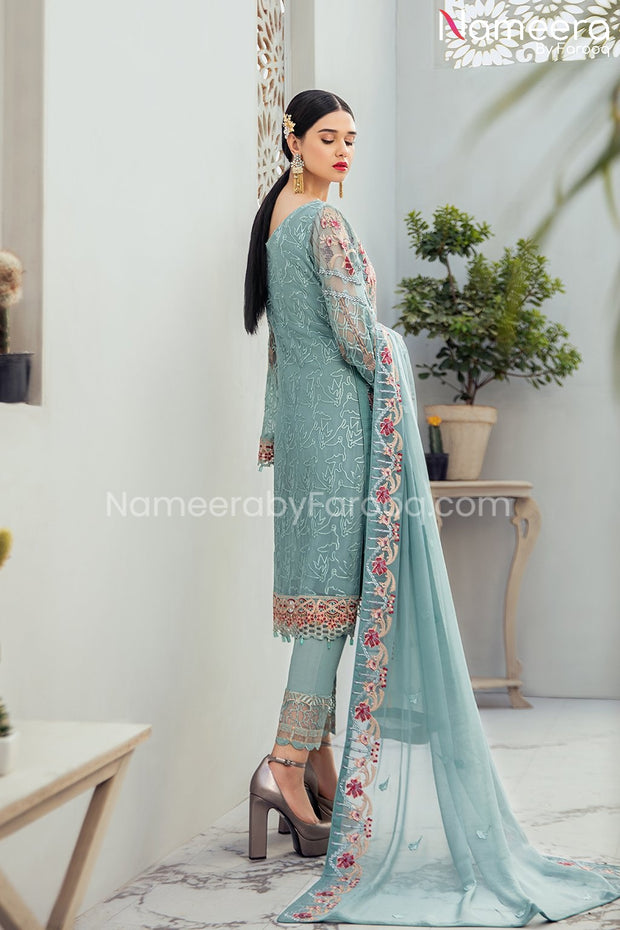 Embroidered Chiffon Dress