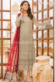 Embroidered Chiffon Dress