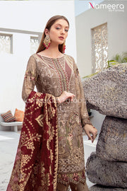Embroidered Chiffon Dress