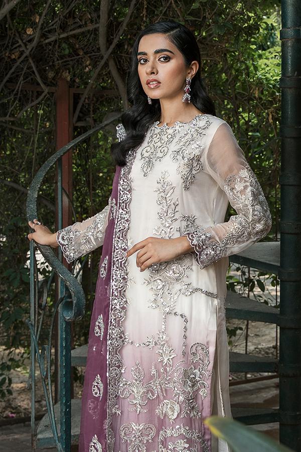 Pakistani White Chiffon Dress Party Wear Designer Online LARGE Pakistani White Chiffon Dress Party Wear Designer Online LARGE