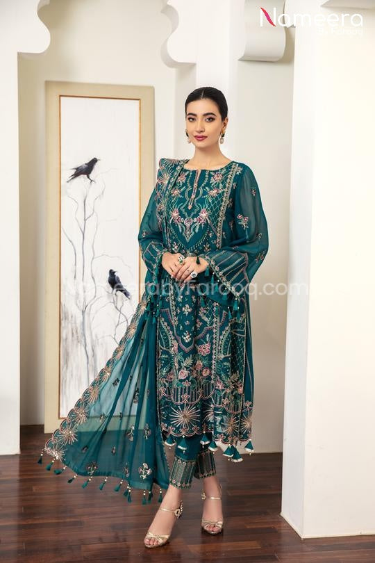 Embroidered Chiffon Dress