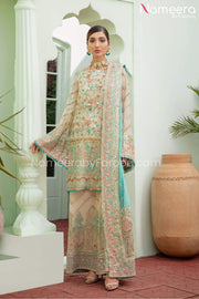 Embroidered Chiffon Dress