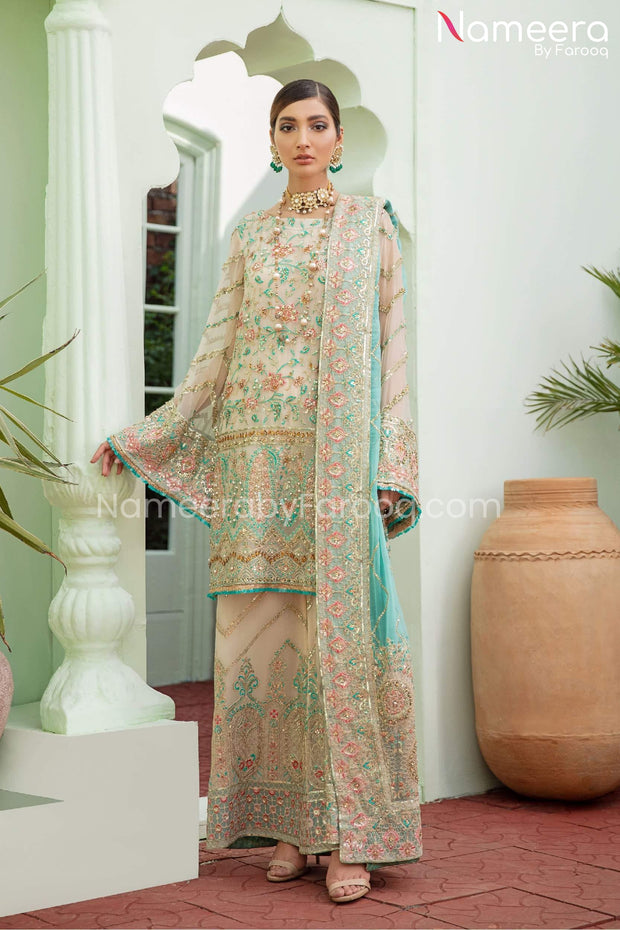 Embroidered Chiffon Dress